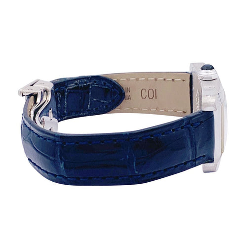 Montre Montre Cartier "Tank américaine", or blanc, bracelet cuir. 58 Facettes 33369