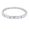 Bracelet ligne, or blanc et diamants taille baguette.