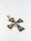 Pendentif Pendentif croix pectorale or jaune émail cabochons de saphirs 58 Facettes 519