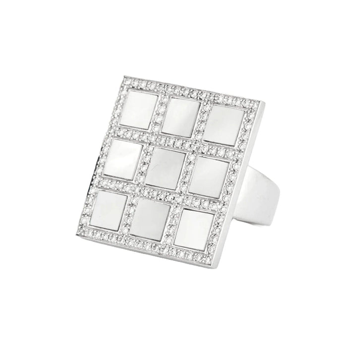 Bague 53 Bague art déco nacre blanc et or blanc 58 Facettes BO/230119