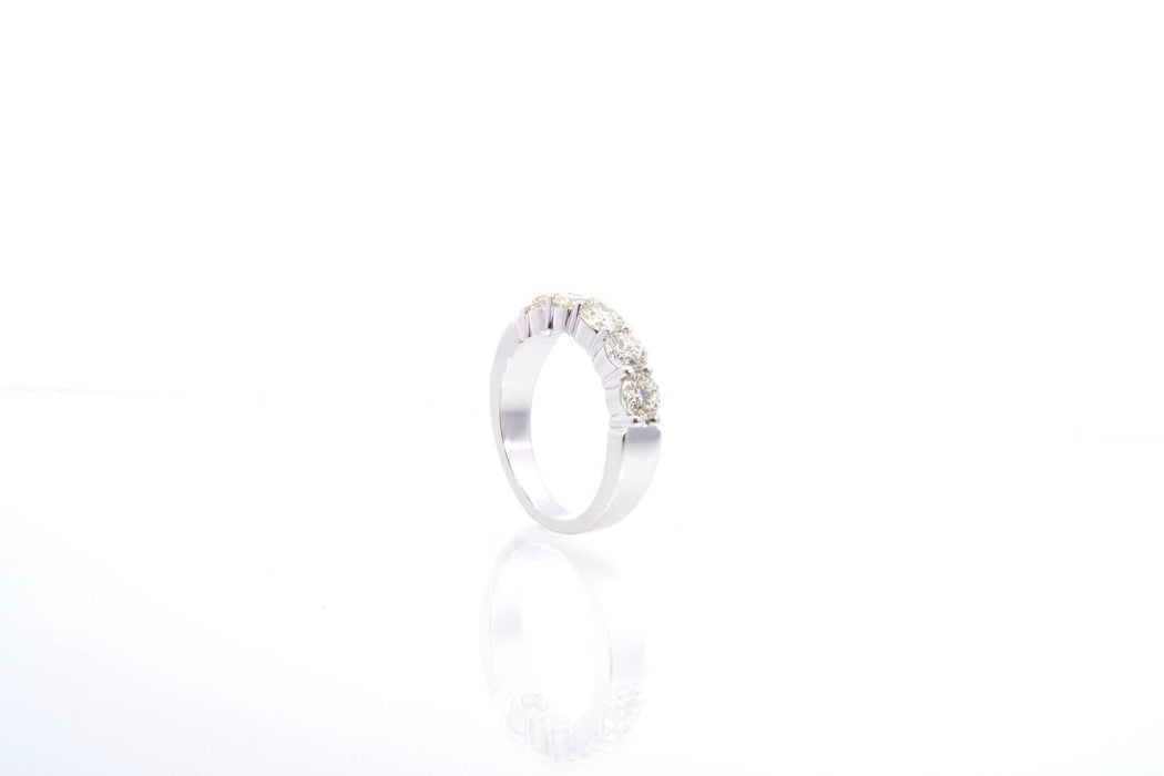 Bague 53 Demi alliance diamants en or blanc 58 Facettes 25870-25704-ef..