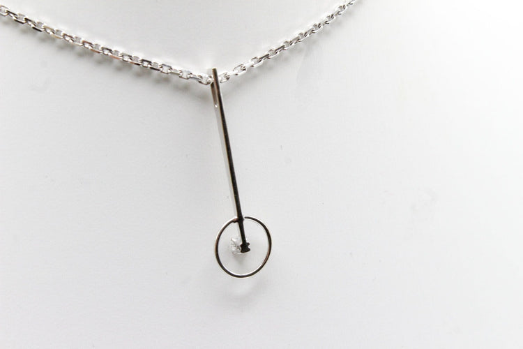 Pendentif Pendentif tige or blanc, diamant 58 Facettes 240645