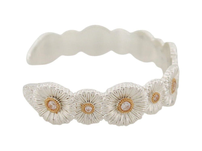 Bracelet bracelet BUCCELLATI manchette blossoms marguerite argent daisy 58 Facettes 269492