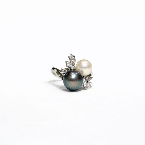 Bague 47 Bague or gris bouquet de perles 58 Facettes REF2573-340