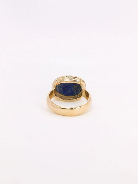 Bague 55 Bague vintage lapis lazuli or jaune 58 Facettes 1039.2