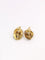Boucles d'oreilles Dormeuses pampre de vigne or, émail vert et grenat 58 Facettes J330
