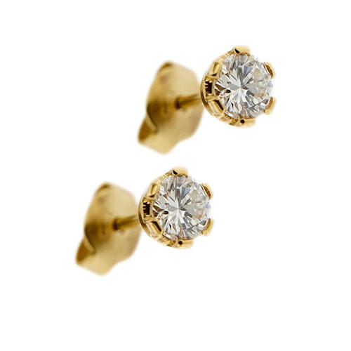 Boucles d'oreilles Boucles d'oreilles puces en or jaune serties de diamants de 0,76 ct 58 Facettes 19444