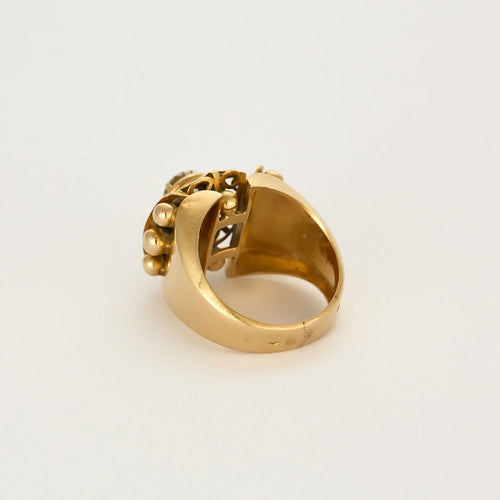 Bague 54 Bague dôme or jaune et diamants 58 Facettes ALE4261