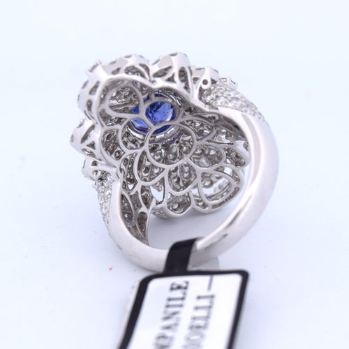 Bague en or blanc avec tanzanite et diamants