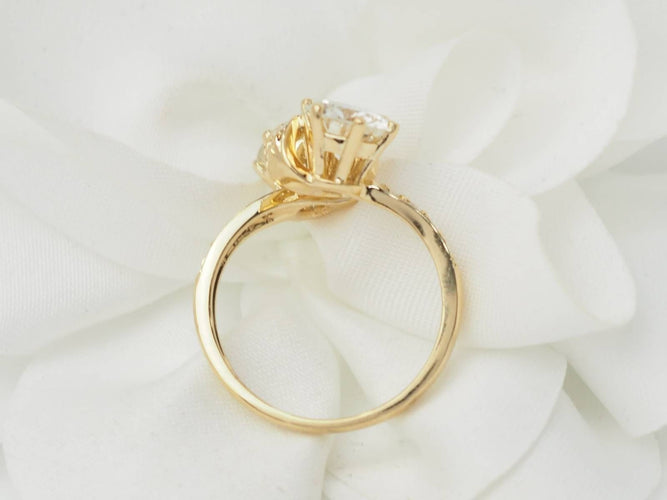 Bague 52 Bague Toi et Moi en or jaune et diamants 58 Facettes 33541