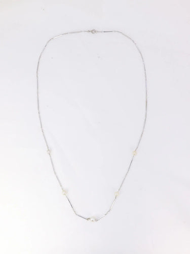 Collier Collier chaîne vintage or blanc perles 58 Facettes 941