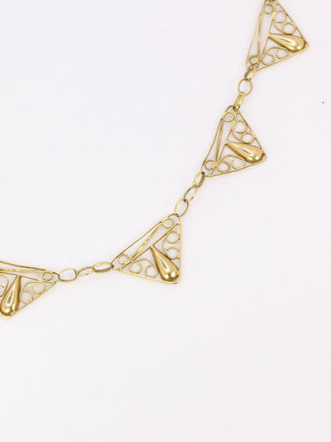 Collier Collier draperie Art Nouveau or jaune filigrane 58 Facettes 1102.7
