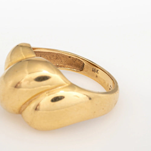 Bague 60 Bague cocktail vintage en or jaune 18 carats avec dôme cannelé 58 Facettes G13746