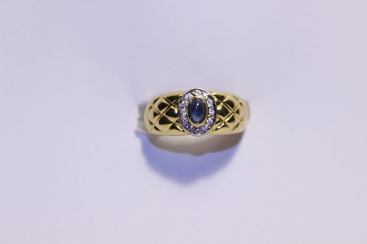 Bague 57 Bague en or Saphir et oxydes de zirconium 58 Facettes