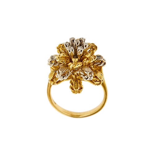 Bague 54 Bague fleur avec diamants 58 Facettes 34293