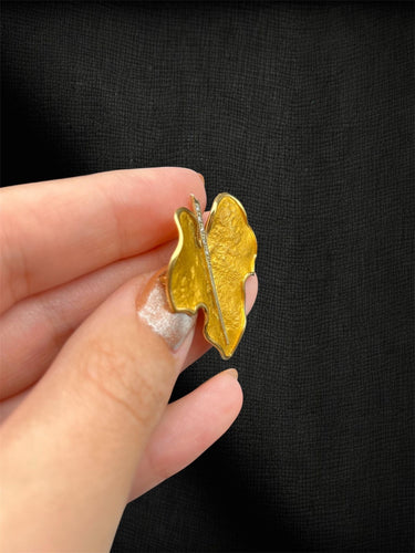 Broche Broche feuille de lierre en or jaune et diamants 58 Facettes