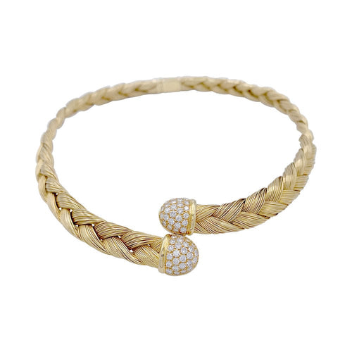 Collier Collier vintage or jaune et diamants. 58 Facettes 32327