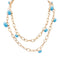 Collier Sautoir Pomellato, "Capri", or rose, céramique turquoise. 58 Facettes 33660
