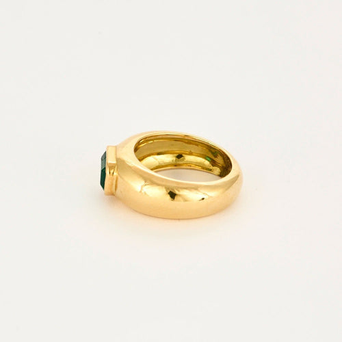 Bague 57 Bague or jaune émeraude (certificat) 58 Facettes 1
