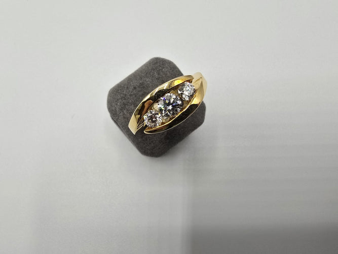 Bague 54 Bague or jaune sertie de diamants 58 Facettes 1CA00000-67