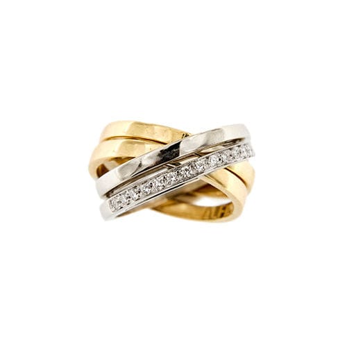 Bague 54 Bagues à bande croisée avec diamants 58 Facettes 36939