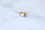 Bague 56 Bague Jonc or jaune, saphir de Ceylan 1,30 Ct 58 Facettes