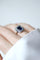 Bague 57 Bague de fiançailles Art déco saphirs synthétiques et diamants en or blanc 18k et platine 58 Facettes