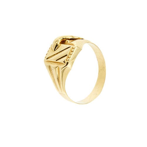 Bague chevalier en or jaune avec serpent