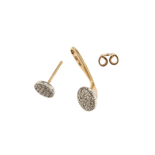 Boucles d'oreilles en or rose et blanc avec diamants