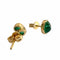 Boucles d'oreilles Boucles d'oreilles au design contemporain en or jaune avec émeraude 58 Facettes Q293B