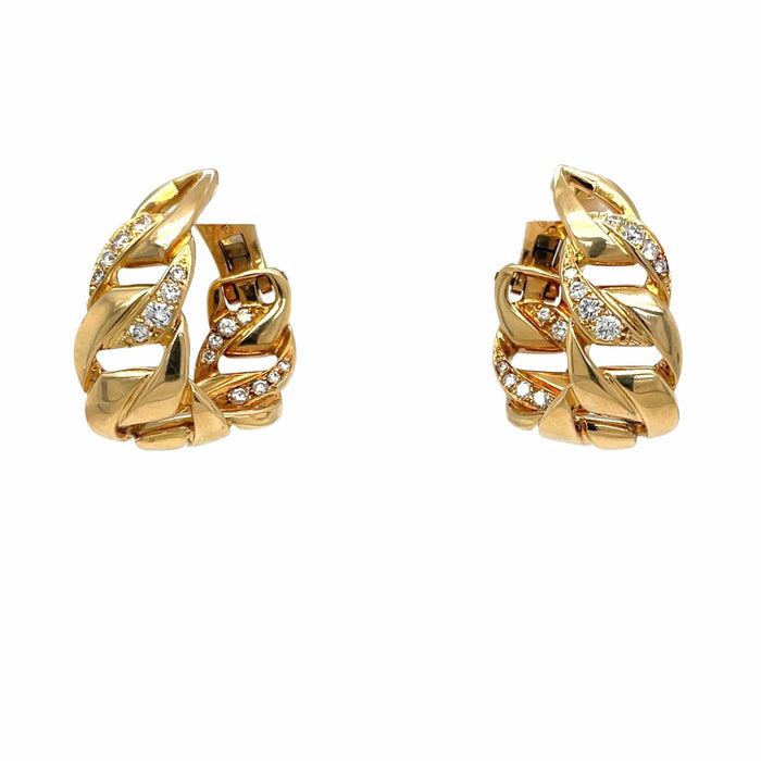 Boucles d'oreilles CARTIER - Boucles d'oreilles "Bergame" en or jaune et diamants 58 Facettes