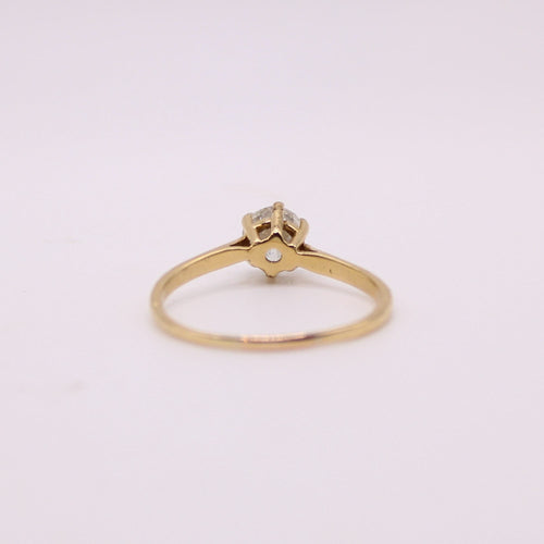 Bague 63 Solitaire or jaune 6 griffes diamant 58 Facettes