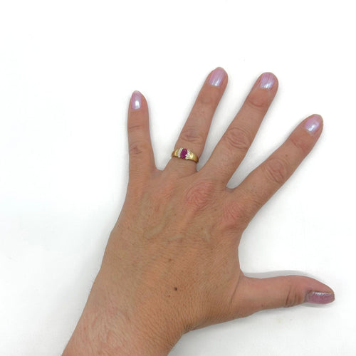 Bague 48 Bague or jaune rubis et diamants 58 Facettes Z15B51641