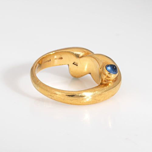 Bague 49 BULGARI - Bague Nœud Vintage en Or Jaune Saphir, Émeraude 58 Facettes G13941