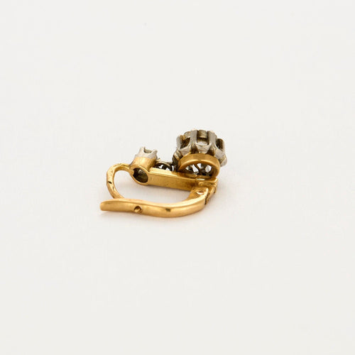 Boucles d'oreilles Dormeuses anciennes en or 18K et diamants 58 Facettes