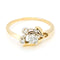 Bague florale en or jaune et diamants