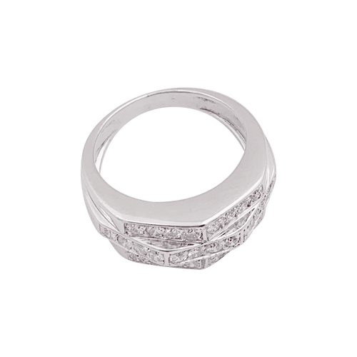 Bague 53.5 Bague vintage or blanc et diamants. 58 Facettes 34256