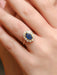 Bague Bague marguerite vintage or diamants saphir ovale 58 Facettes J164