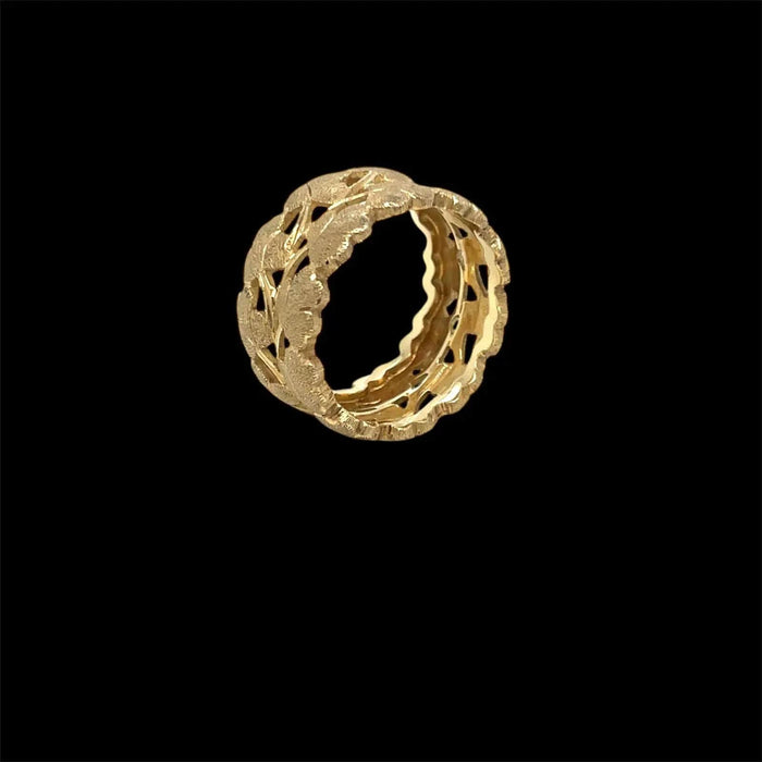 Bague Mario Buccellati "Foglie" Collection Gold Band Ring 58 Facettes