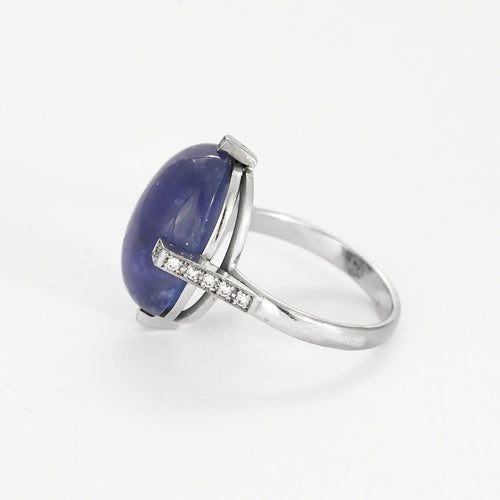 Bague 55 Bague or blanc, tanzanite et diamants 58 Facettes PL03