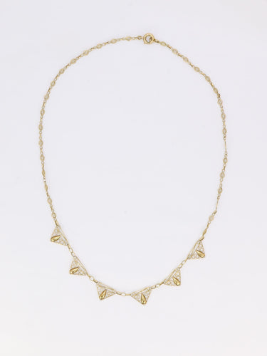 Collier Collier draperie Art Nouveau or jaune filigrane 58 Facettes 1102.7