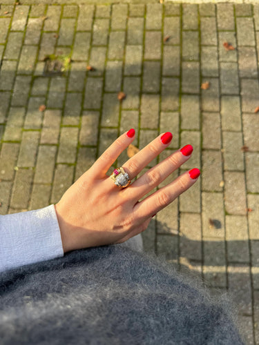 Diamond Tank ring circa 1940 58 Facettes