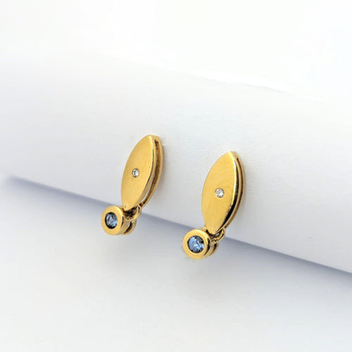 Boucles d'oreilles or jaune et diamants
