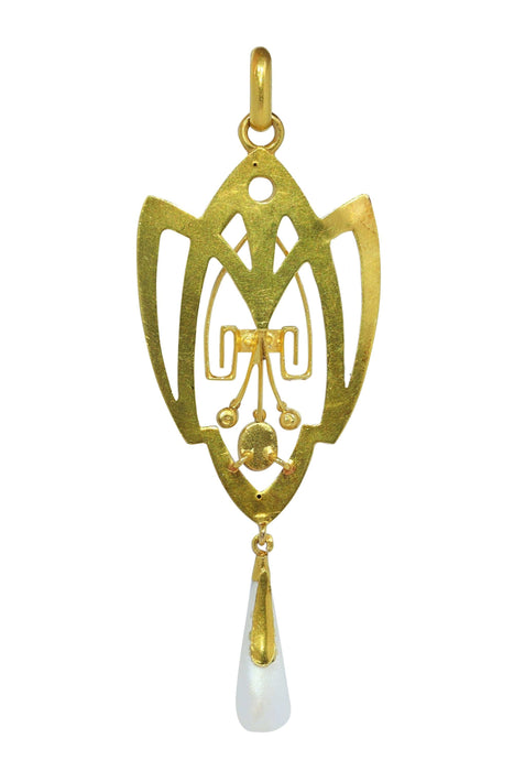 Pendentif Pendentif Art Nouveau avec diamants, saphir et perle rare 58 Facettes 24292-0258