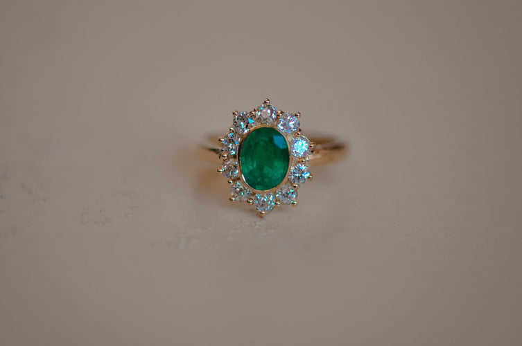 Vintage emerald and diamond ring
