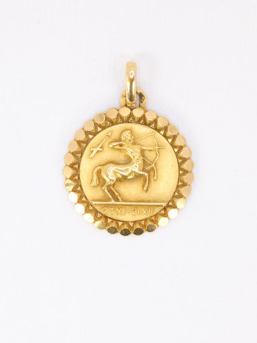 Pendentif PERROUD Pendentif vintage signe du zodiaque Sagittaire or jaune 58 Facettes 1101.3