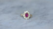 Bague 59 Bague Marguerite Ovale Rubis et Diamants 58 Facettes