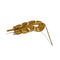Broche plume stylisée en or jaune 18k