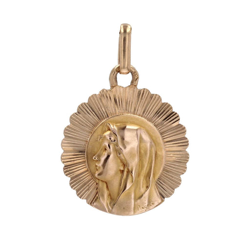 Radiant Virgin Mary pink gold medal pendant 58 Facettes CVP115