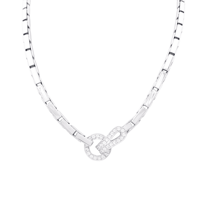 Collier Collier Cartier "Agrafe" en or blanc et diamants. 58 Facettes 34276